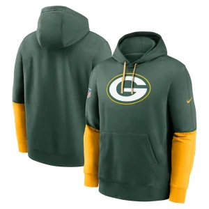 Green bay packers nike 2024 sideline club pullover hoodie Green