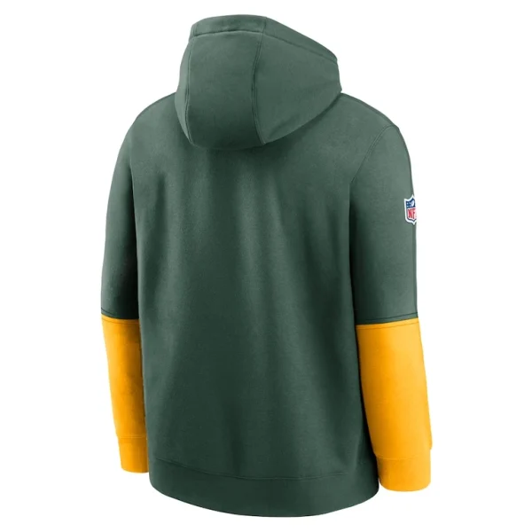 Green bay packers nike 2024 sideline club pullover hoodie Green L