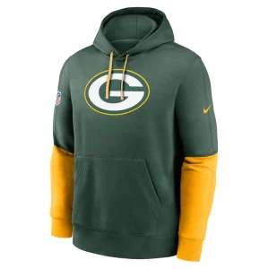 Green bay packers nike 2024 sideline club pullover hoodie Green M