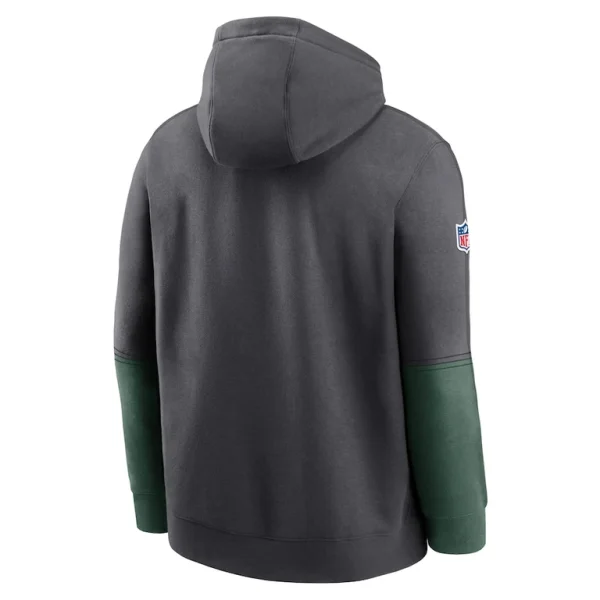 Green bay packers nike 2024 sideline club pullover hoodie anthracite Multi L