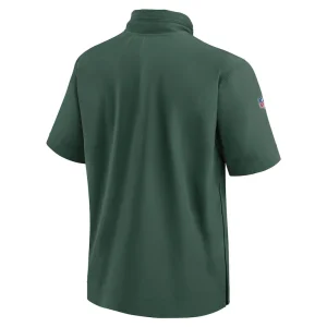 Green bay packers nike 2024 sideline coach short sleeve half zip hoodie jacket Green L