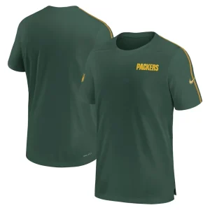 Green bay packers nike 2024 sideline coach uv performance t shirt Hunter green