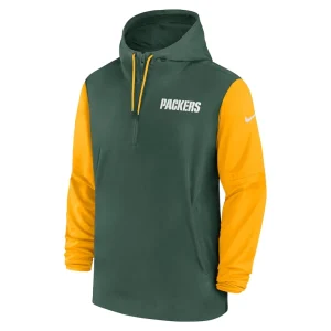 Green bay packers nike 202425 sideline pre game player 12 zip hoodie jacket Greengold M