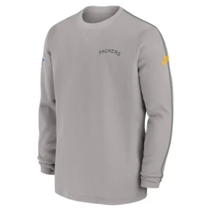 Green bay packers nike alternate logo coach long sleeve top Gray M