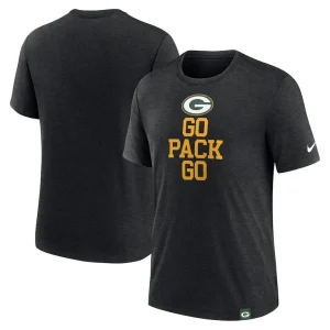 Green bay packers nike blitz tri blend t shirt Heather black