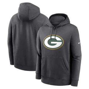 Green bay packers nike club logo pullover hoodie anthracite Multi