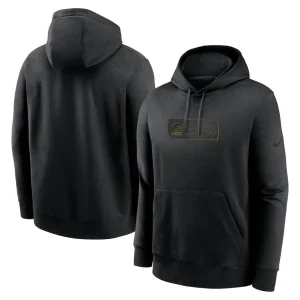 Green bay packers nike edge french terry club pullover hoodie Black