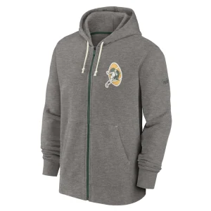 Green bay packers nike historic lifestyle full zip hoodie Heather charcoal M