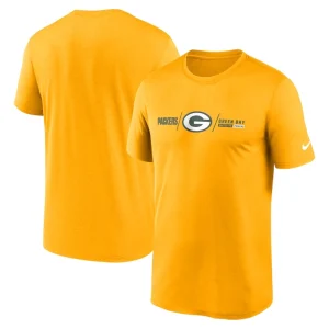 Green bay packers nike horizontal lockup legend performance t shirt Gold