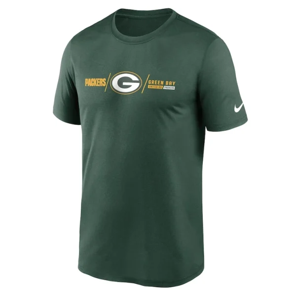 Green bay packers nike horizontal lockup legend performance t shirt Green M