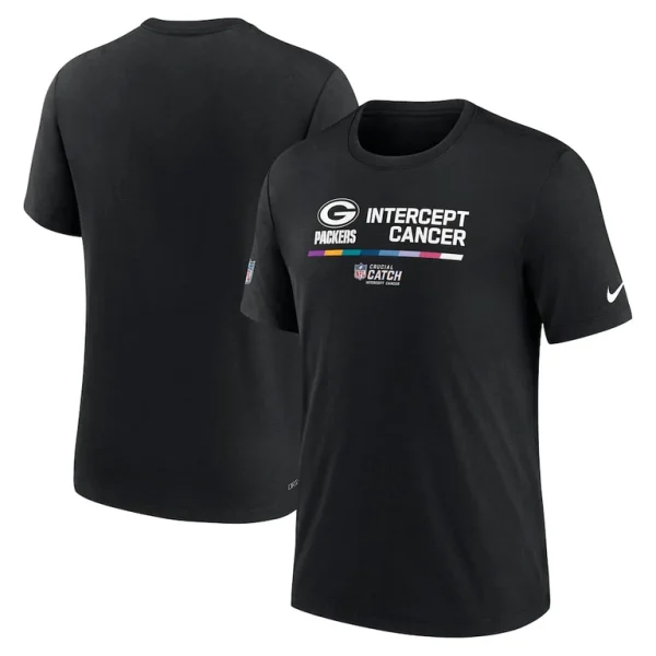 Green bay packers nike nfl crucial catch performance t shirt Black