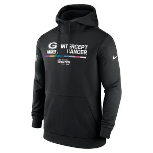 Green bay packers nike nfl crucial catch therma performance pullover hoodie Black M