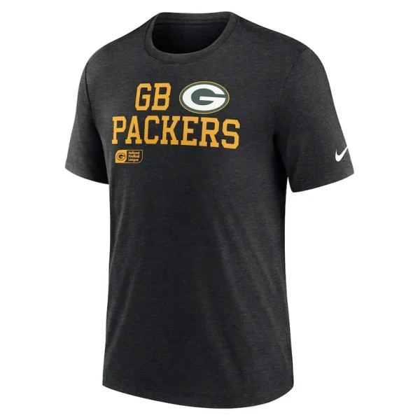 Green bay packers nike overlap lockup tri blend t shirt Black M