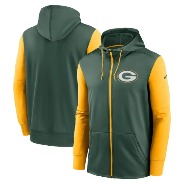Green bay packers nike performance full zip hoodie Green