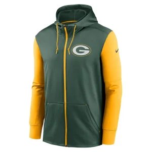 Green bay packers nike performance full zip hoodie Green M