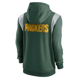 Green bay packers nike performance sideline lockup full zip hoodie Green M