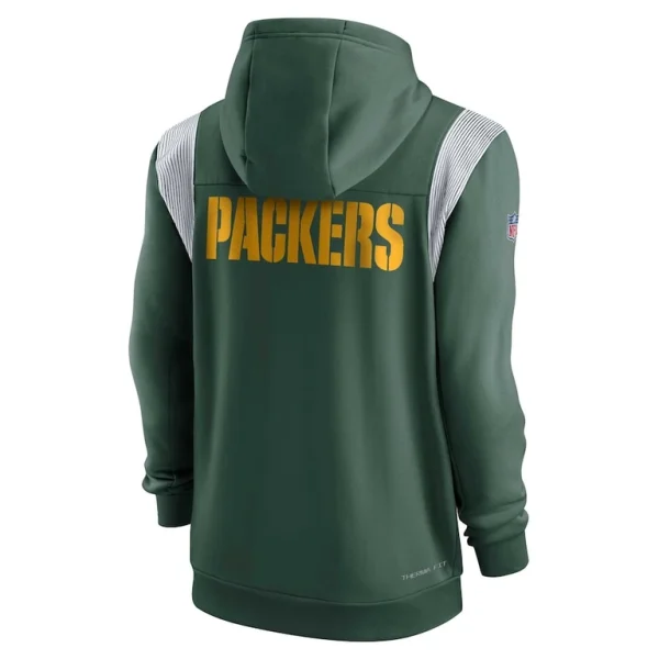 Green bay packers nike performance sideline lockup full zip hoodie Green M