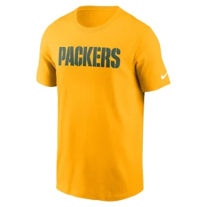 Green bay packers nike primetime wordmark essential t shirt Gold M