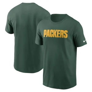 Green bay packers nike primetime wordmark essential t shirt Green