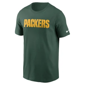 Green bay packers nike primetime wordmark essential t shirt Green M