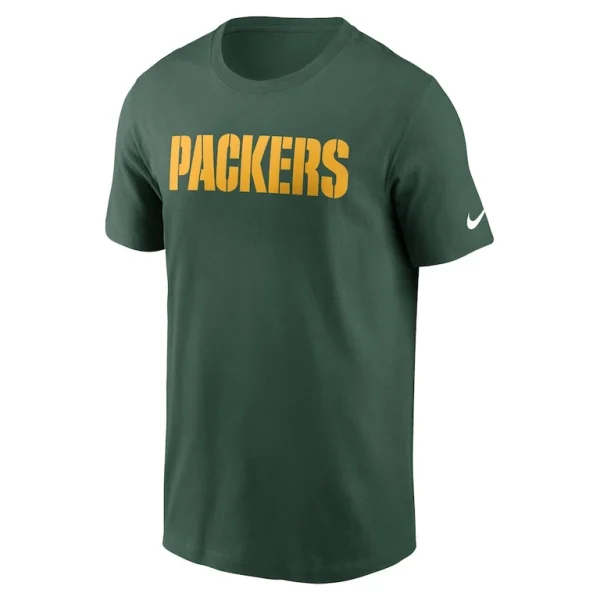 Green bay packers nike primetime wordmark essential t shirt Green M