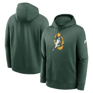 Green bay packers nike rewind club logo pullover hoodie Green