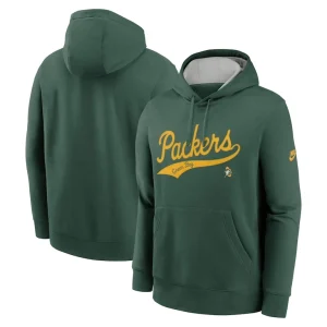 Green bay packers nike rewind club logo pullover hoodie Green