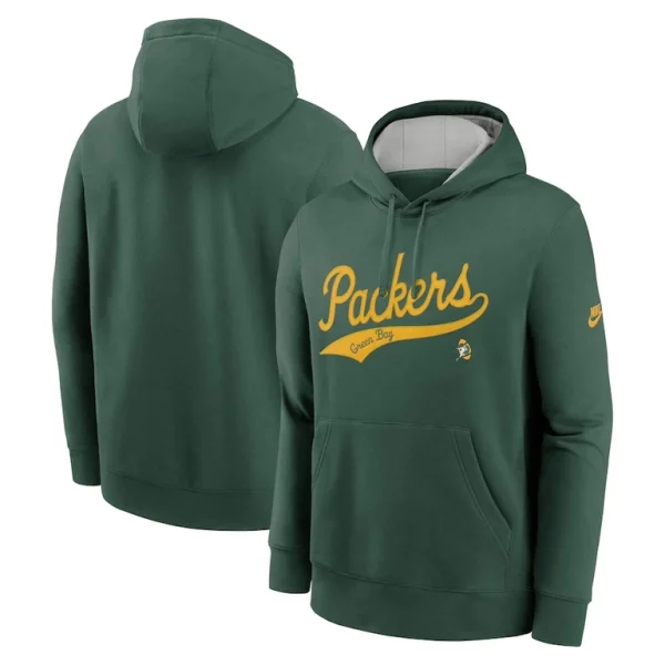 Green bay packers nike rewind club logo pullover hoodie Green
