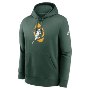 Green bay packers nike rewind club logo pullover hoodie Green M