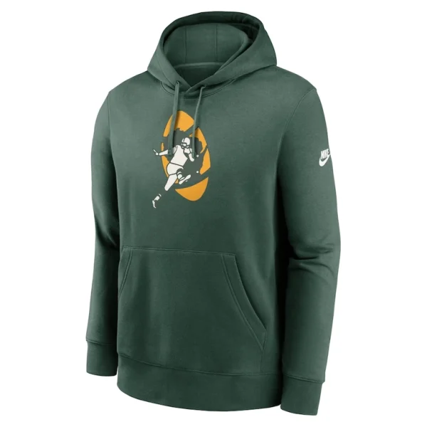 Green bay packers nike rewind club logo pullover hoodie Green M