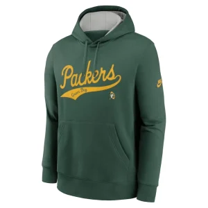 Green bay packers nike rewind club logo pullover hoodie Green M