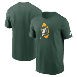 Green bay packers nike rewind logo essential t shirt Green