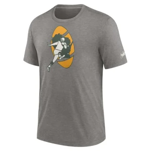 Green bay packers nike rewind logo tri blend t shirt Heather charcoal M