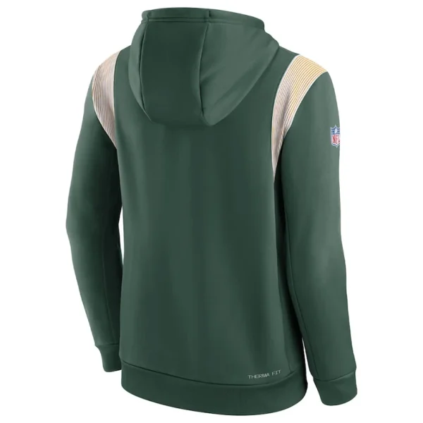 Green bay packers nike sideline athletic stack performance pullover hoodie Green L