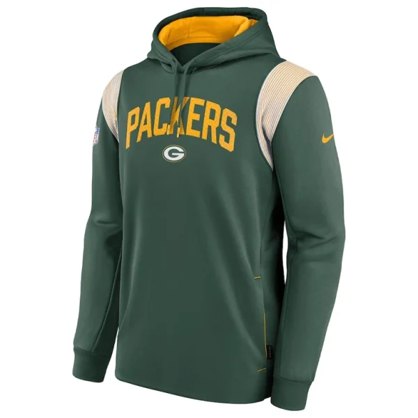 Green bay packers nike sideline athletic stack performance pullover hoodie Green M