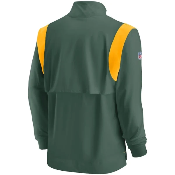 Green bay packers nike sideline coach chevron lockup quarter zip long sleeve top Green L