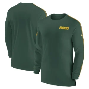 Green bay packers nike sideline coach uv performance long sleeve t shirt Green