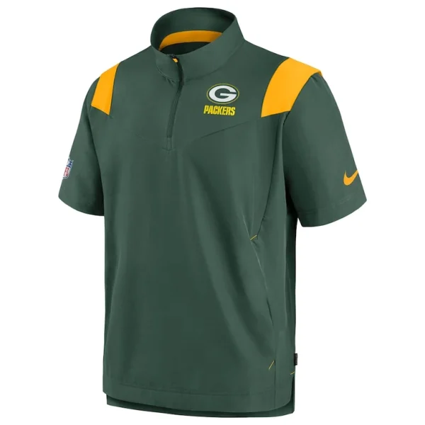 Green bay packers nike sideline coaches chevron lockup pullover top Kelly green M