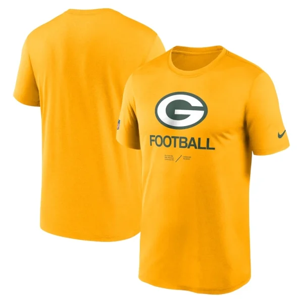 Green bay packers nike sideline infograph performance t shirt Gold