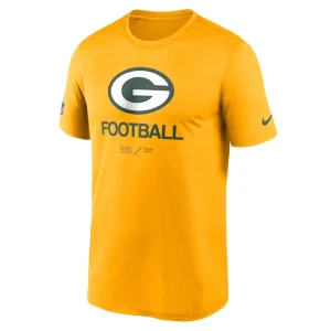 Green bay packers nike sideline infograph performance t shirt Gold S