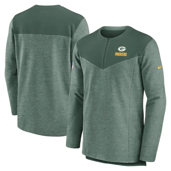 Green bay packers nike sideline lockup performance quarter zip top Green