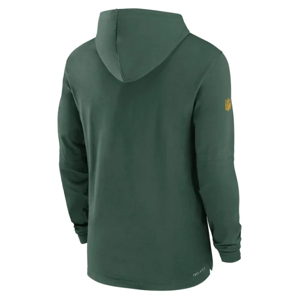 Green bay packers nike sideline performance long sleeve hoodie t shirt Green L
