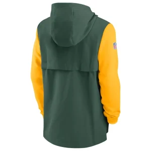 Green bay packers nike sideline player quarter zip hoodie Greengold L