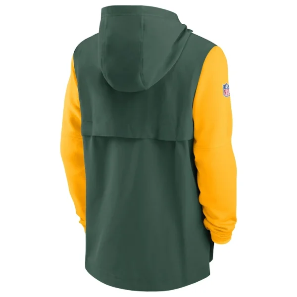 Green bay packers nike sideline player quarter zip hoodie Greengold L