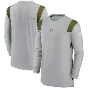 Green bay packers nike sideline player uv performance long sleeve t shirt Gray