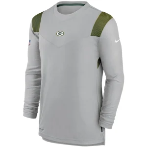 Green bay packers nike sideline player uv performance long sleeve t shirt Gray M