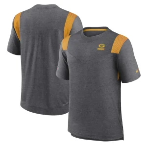 Green bay packers nike sideline tonal logo performance player t shirt Heather charcoal