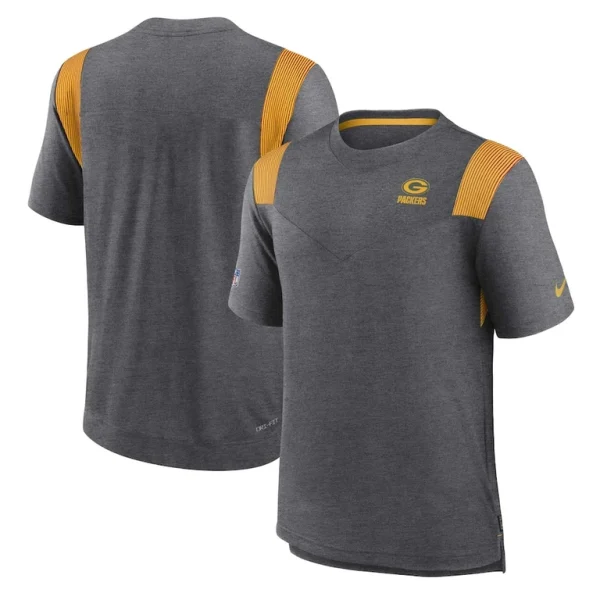 Green bay packers nike sideline tonal logo performance player t shirt Heather charcoal