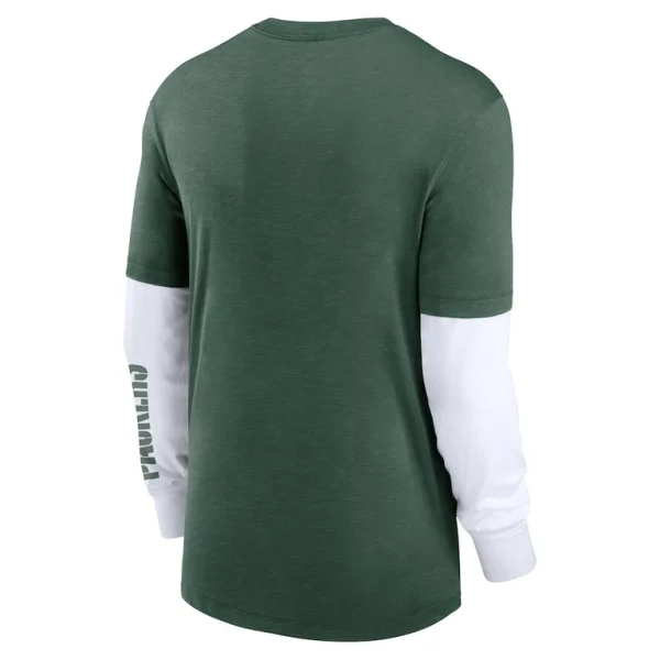 Green bay packers nike slub fashion long sleeve t shirt Heather green L