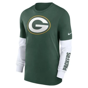 Green bay packers nike slub fashion long sleeve t shirt Heather green M